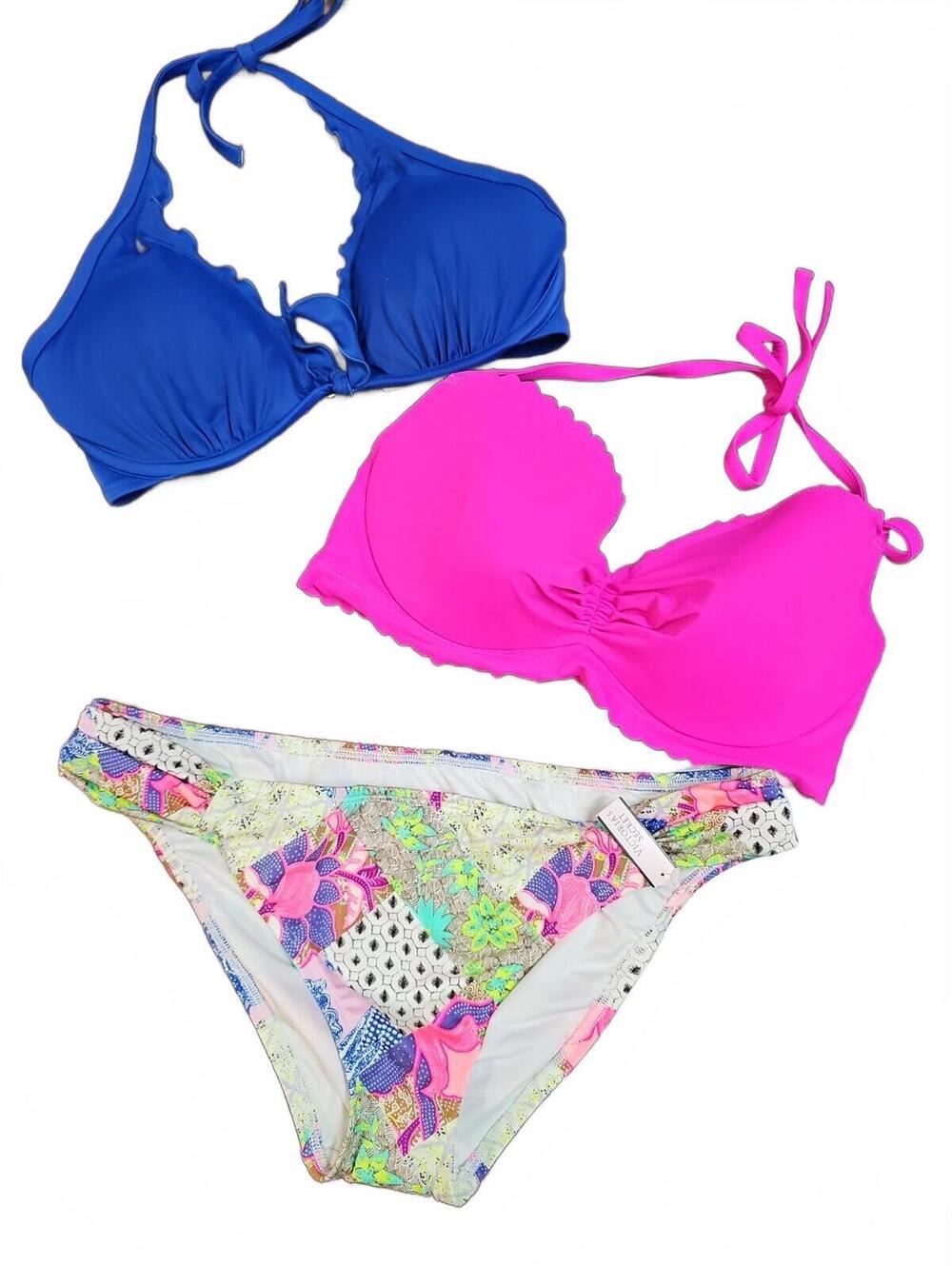 Victoria's Secret Swim Bundle 3 Items 2 Tops 34DD, 36D Bottoms (NWT) Size L